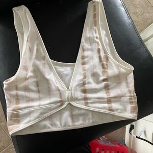 Reversible bra top brown/white